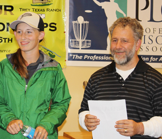 2015 Pro World Women's Champion Paige Pierce with John at the 2014 Amateur World Doubles